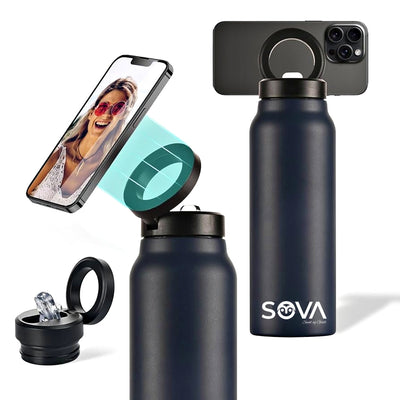 Sova Hydro Vannflaske med Magnetisk Telefonholder 2x700ml