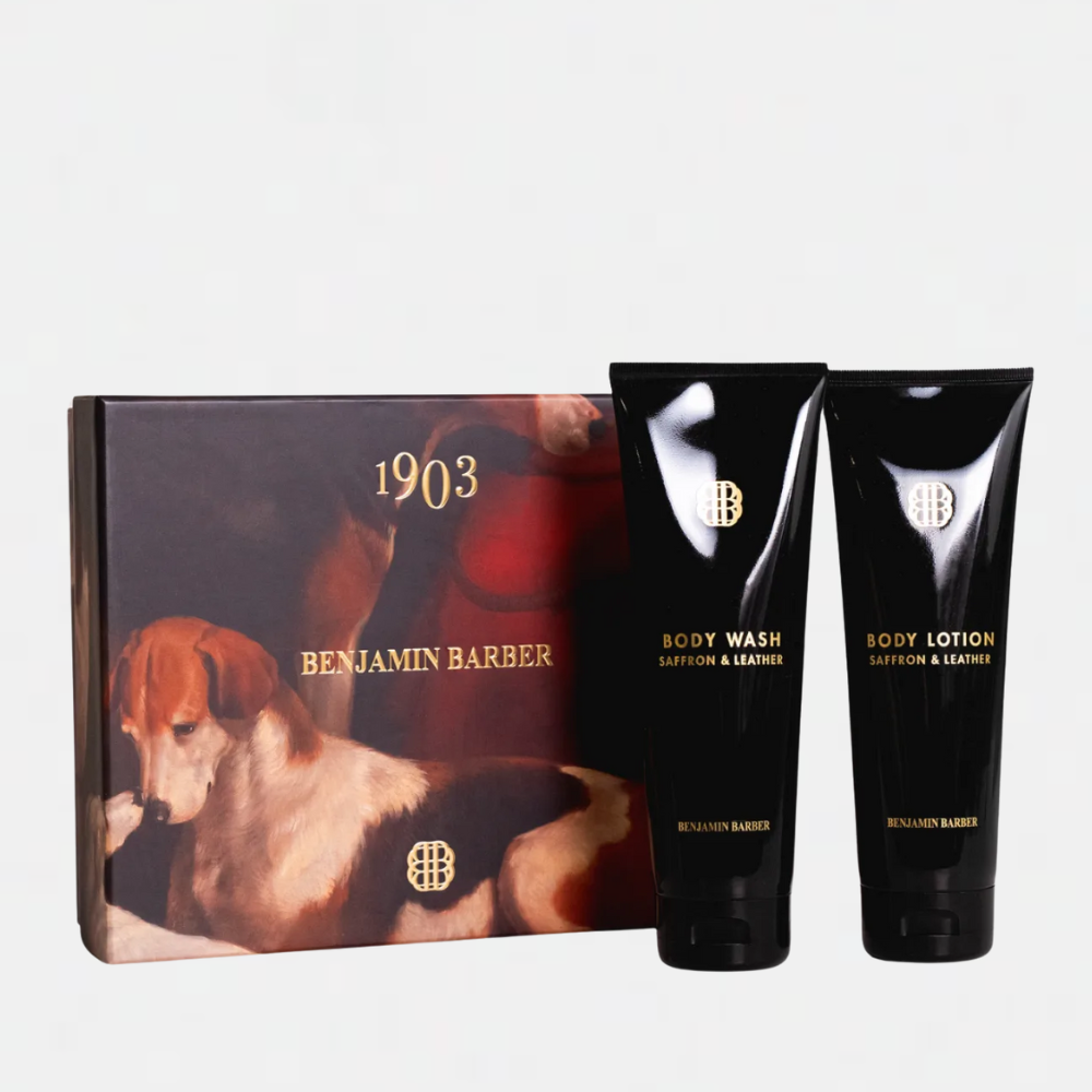 Benjamin Barber Gift Box Saffron & Leather - Shower Gel & Body Lotion 2 x 250ml