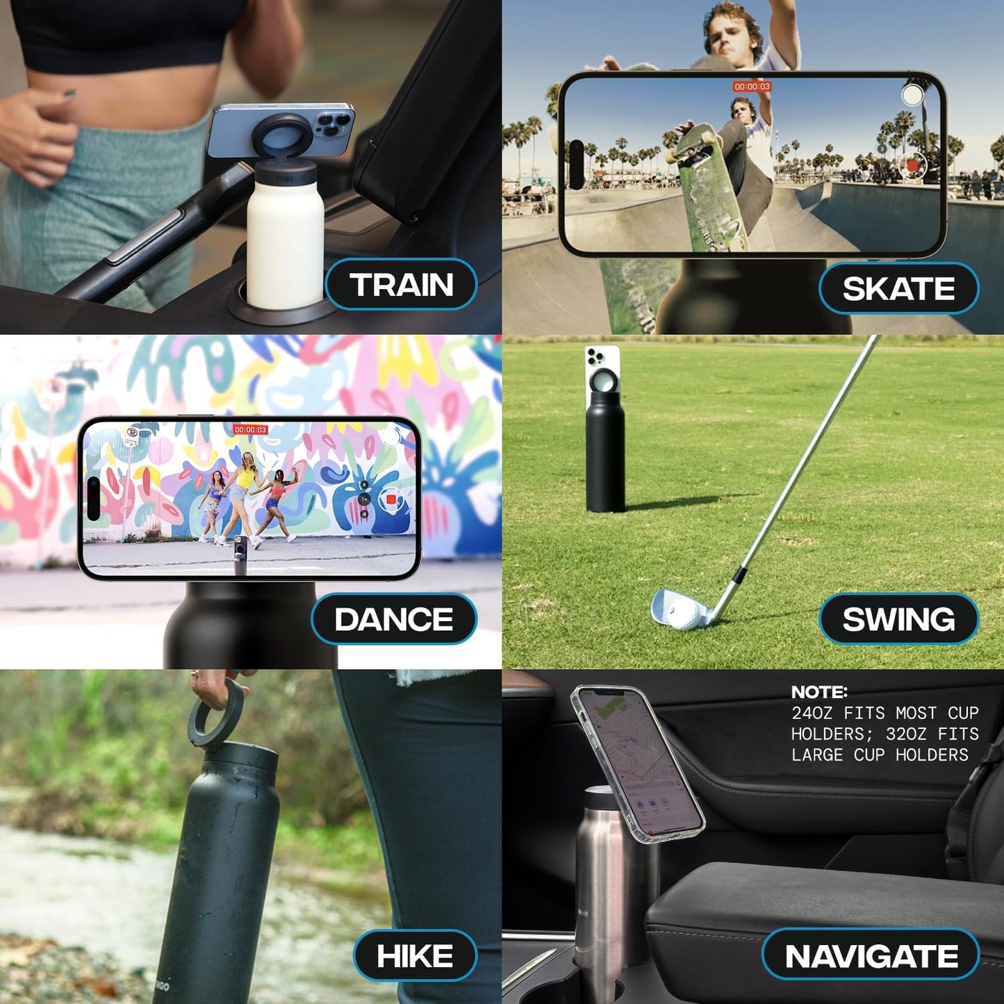 Sova Hydro Vannflaske med Magnetisk Telefonholder 700ml