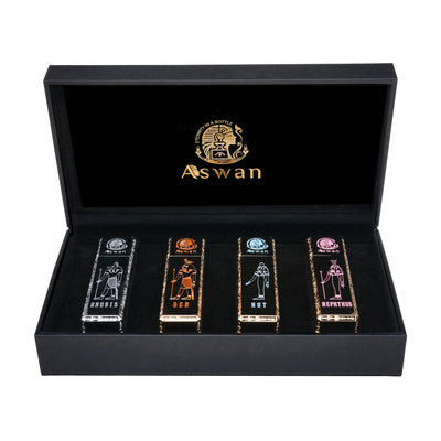 Aswan Travel Set – Anubis • Geb • Nut • Nephthys 4 × 15ml