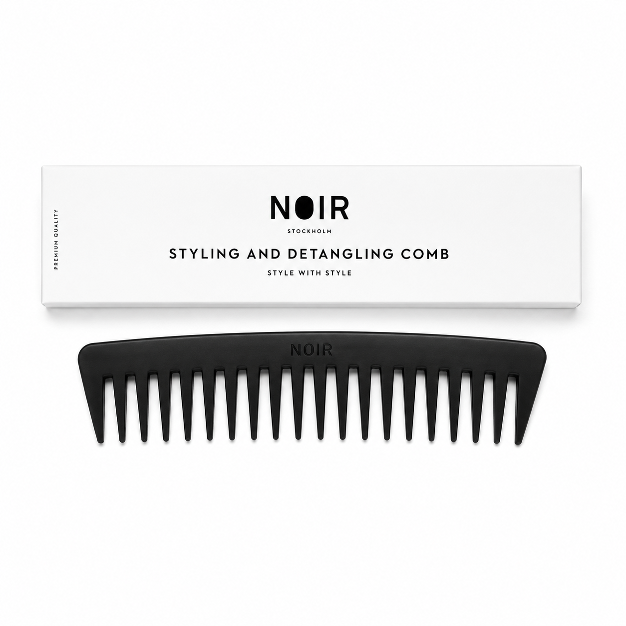 Noir Stockholm Styling and Detangling Comb, Carbon, 32 mm