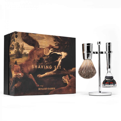 Benjamin Barber Classic 3-piece Shaving Set Chrome – Gillette Fusion
