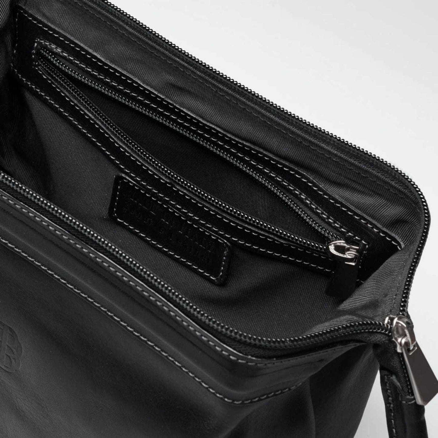 Benjamin Barber Black Leather Toilet Bag