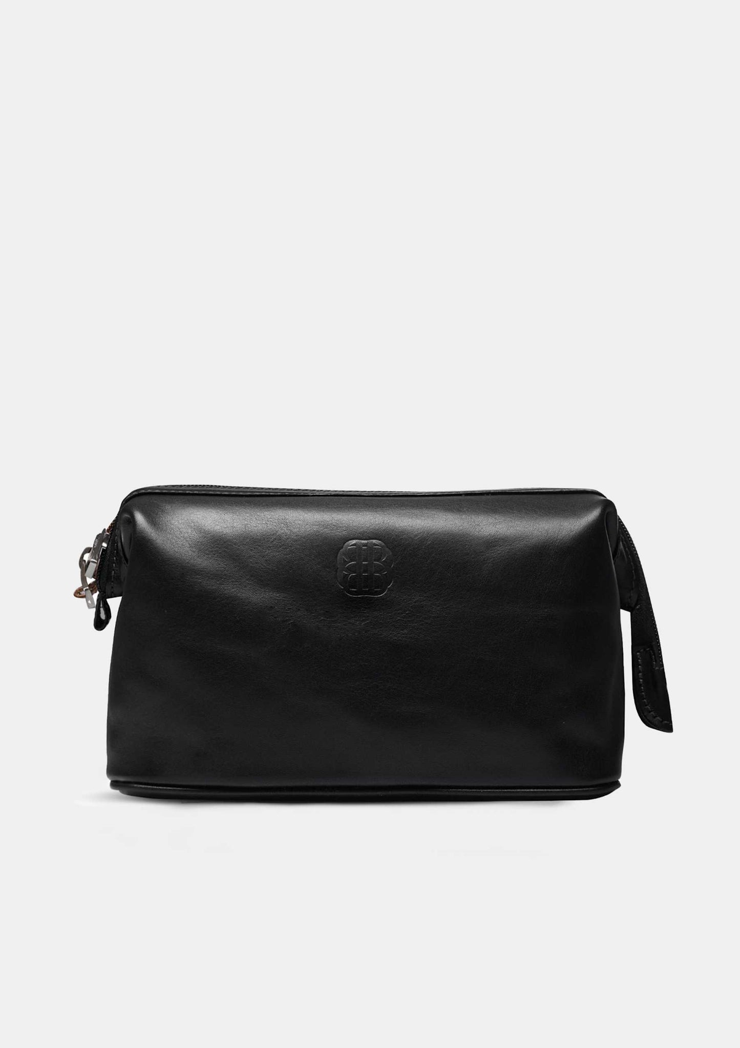 Benjamin Barber Black Leather Toilet Bag
