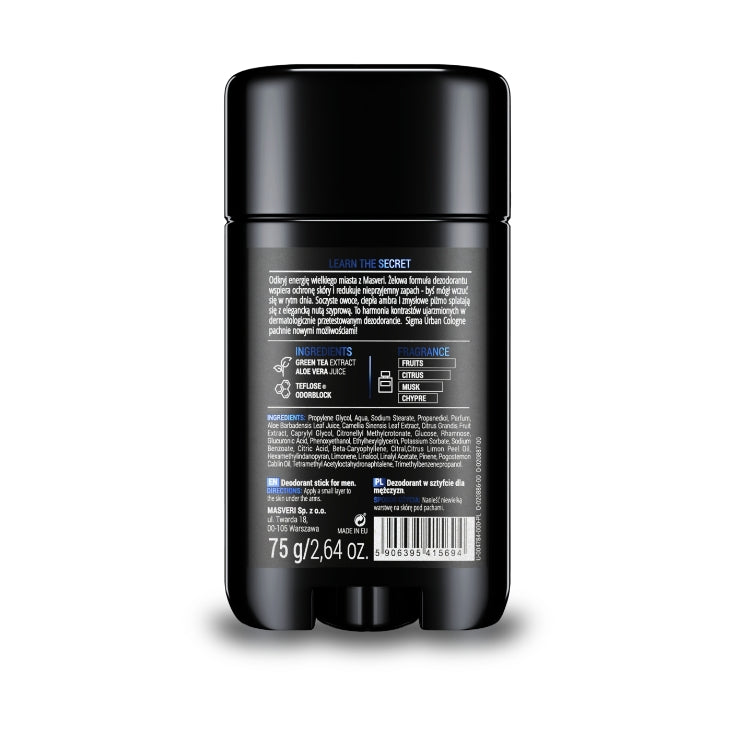 Masveri Urban Cologne 48h Deodorant Gel Stick 75g