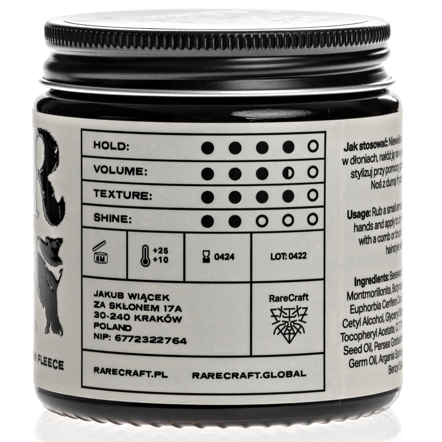 ON DEMAND BARBERS - Harden Golden Fleece Rarecraft Clay Hår Pomade 100g