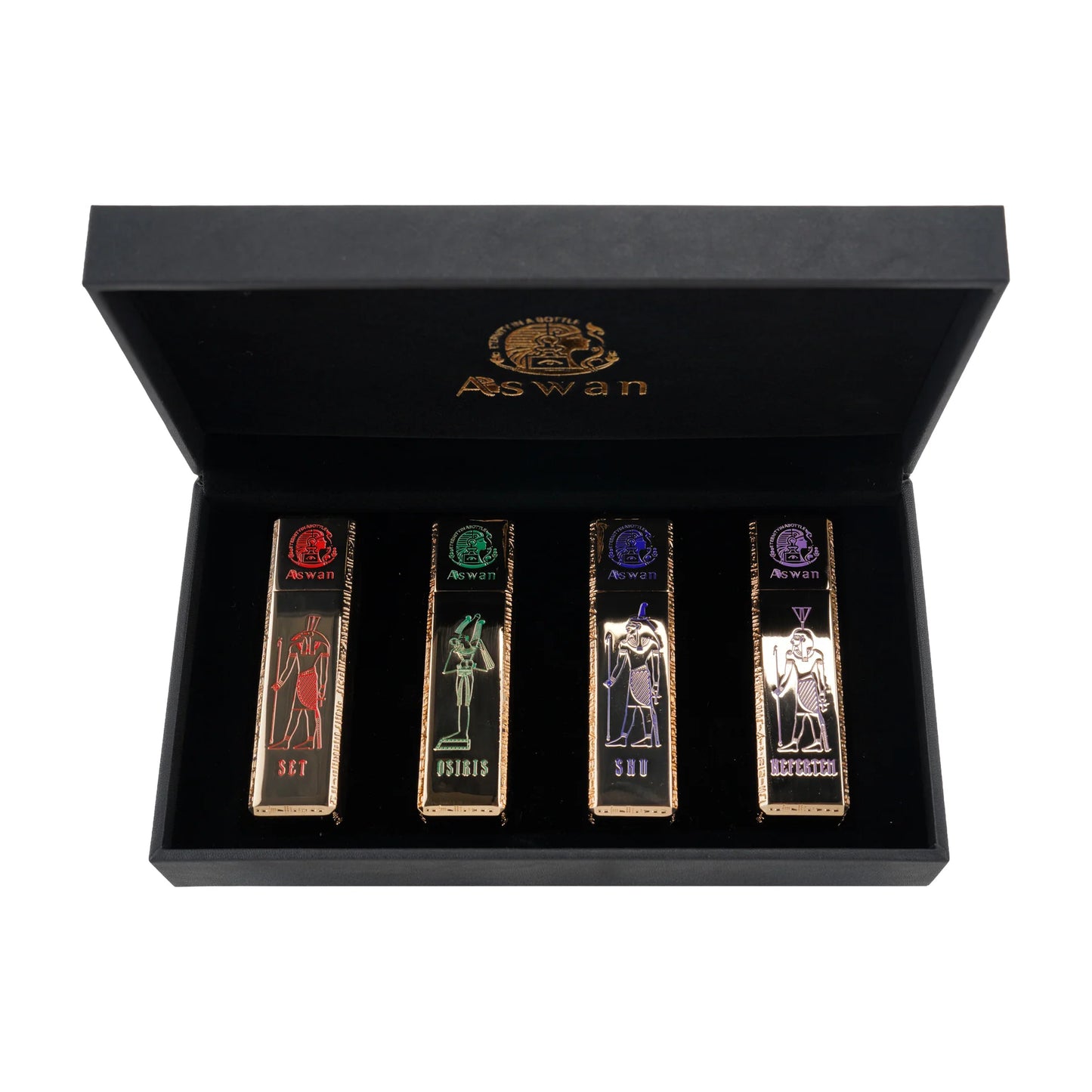 Aswan Travel Set – Set • Osiris • Shu • Nefertem 4 × 15ml