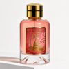 Perfume bottle labeled 'City Rhythm DC' with a gold cap on a light background